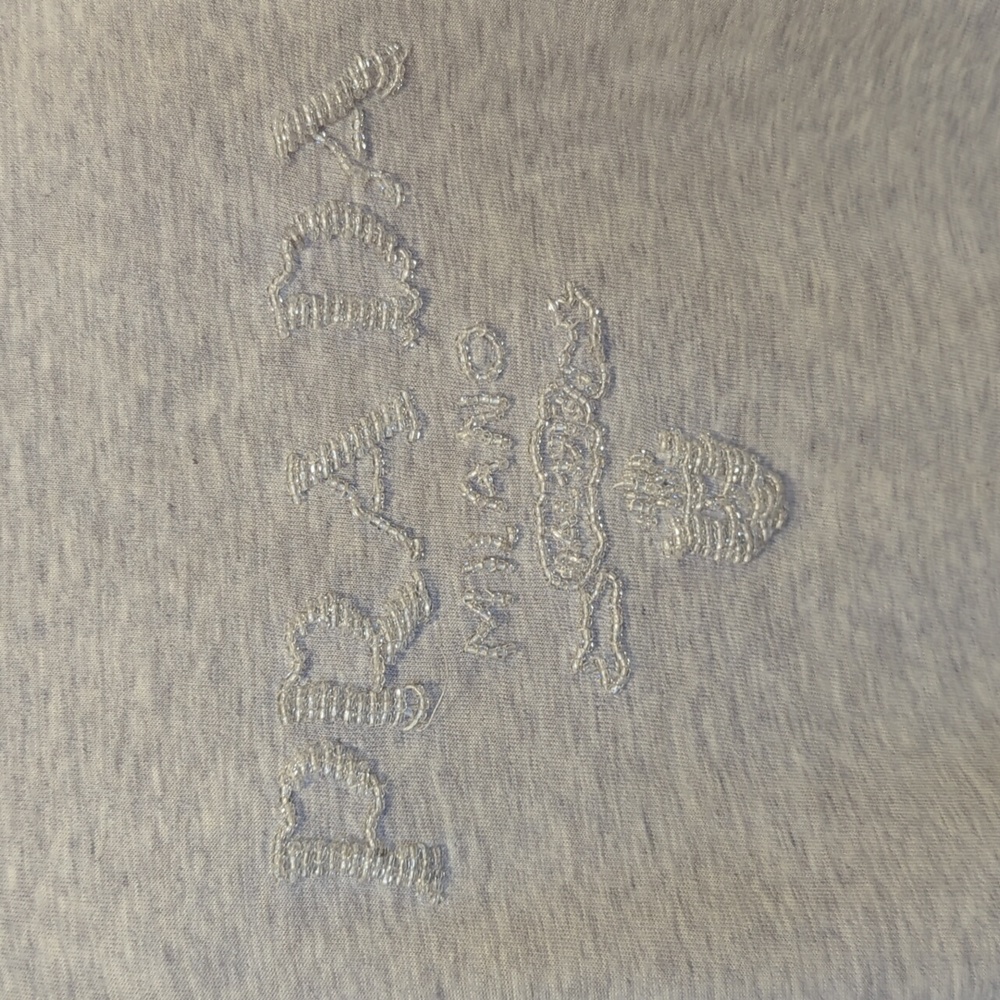 PRADA light-gray cotton vintage -90's embroidered/beaded PRADA Logo - Picture 3 of 13